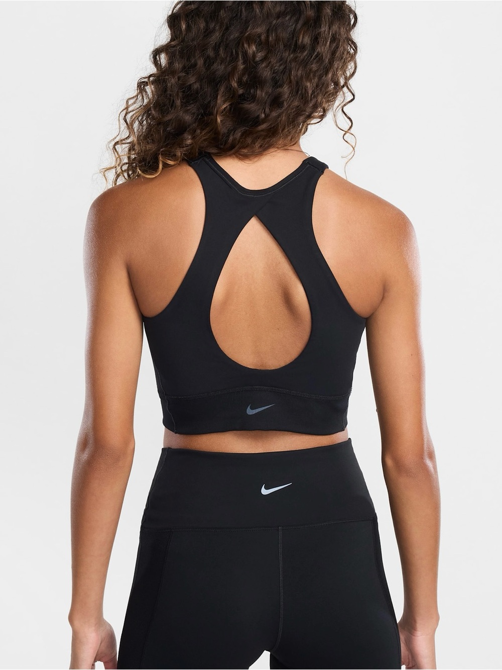 Nike High Neck Keyhole Back Support Sports Bra Training Yoga Crop Top Open Back